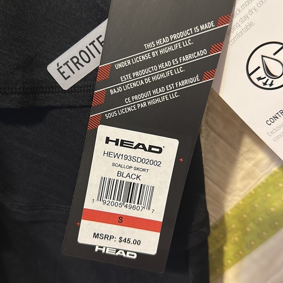 NWT HEAD Black Scallop Skort size small - Picture 4 of 5